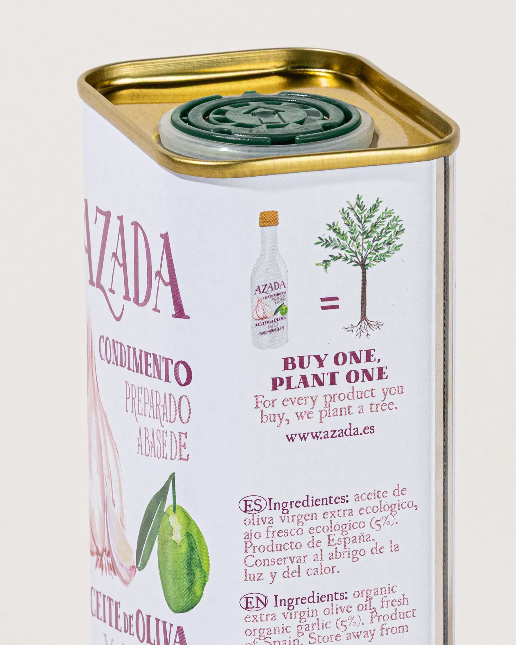 Azada Knoblauch 🧄 Bio-Olivenöl 225ml – Bild 2