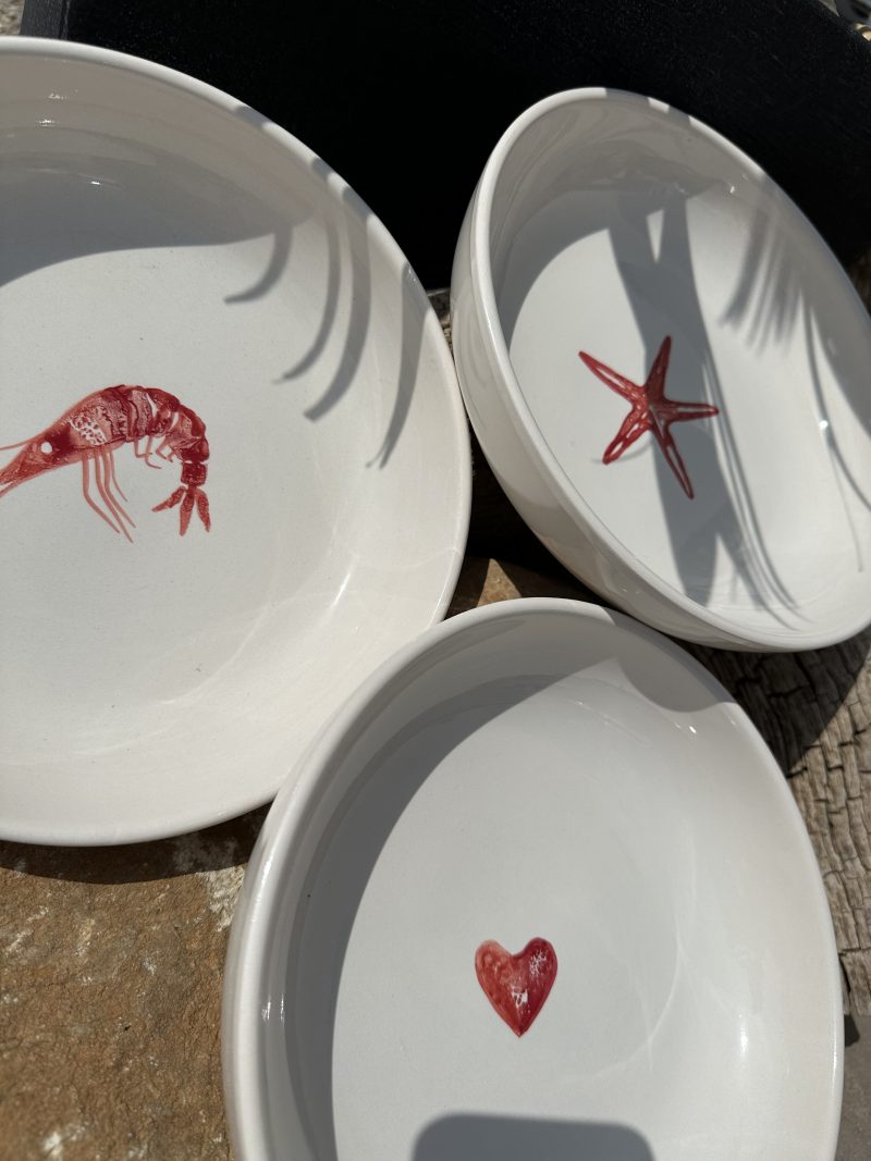 Keramik Salatschalen Rot/Weiß mit Motiv ❤️ – Bild 5