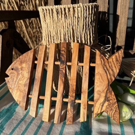 100% Olivenholz - Topfuntersetzer Fisch