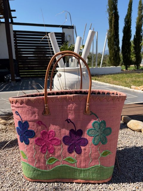 🌴 Bunte XL Korbtasche/Markt-,Strandtasche – Bild 9