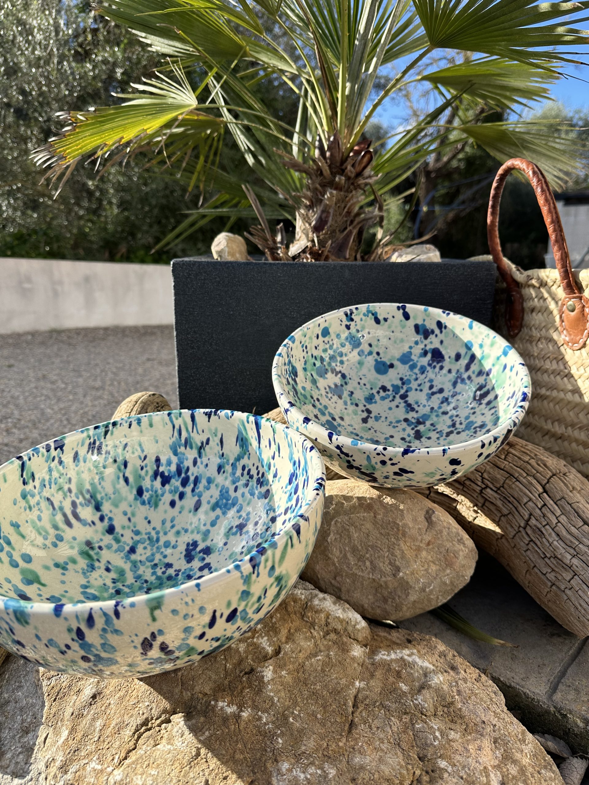 *Bestseller-🥳 Keramik Hohe Schüsseln-Cuenco Konfetti Serie Blau