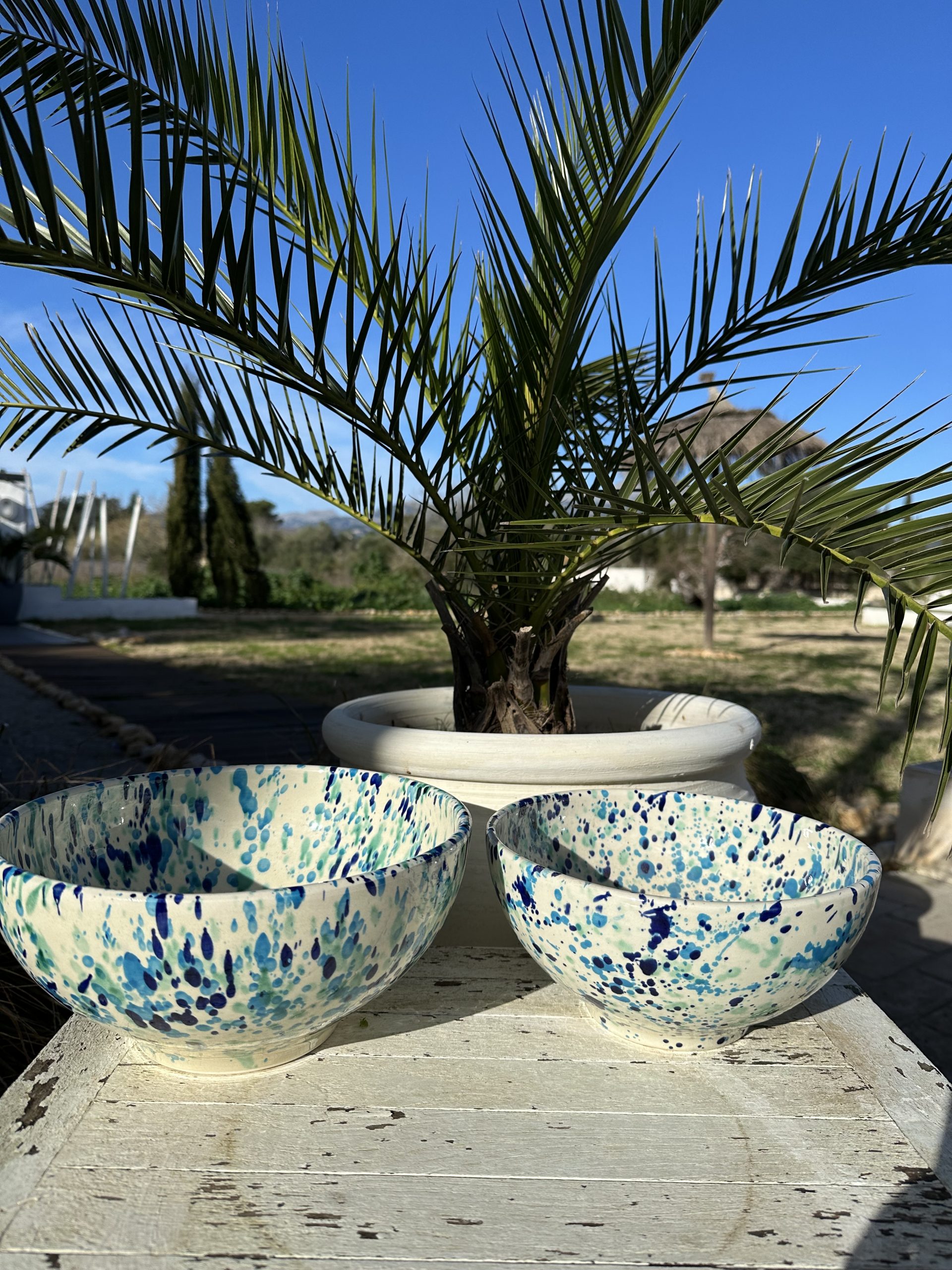 *Bestseller-🥳 Keramik Hohe Schüsseln-Cuenco Konfetti Serie Blau – Bild 3