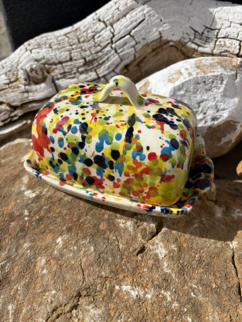 Mediterrane Keramik Butterdose - Konfetti Serie – Bild 3